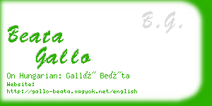 beata gallo business card